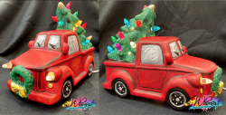 The image for NEW : Ceramic Red Truck (WITH LIGHTS)