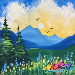 The image for Happy Little Landscape : 12x12 Canvas